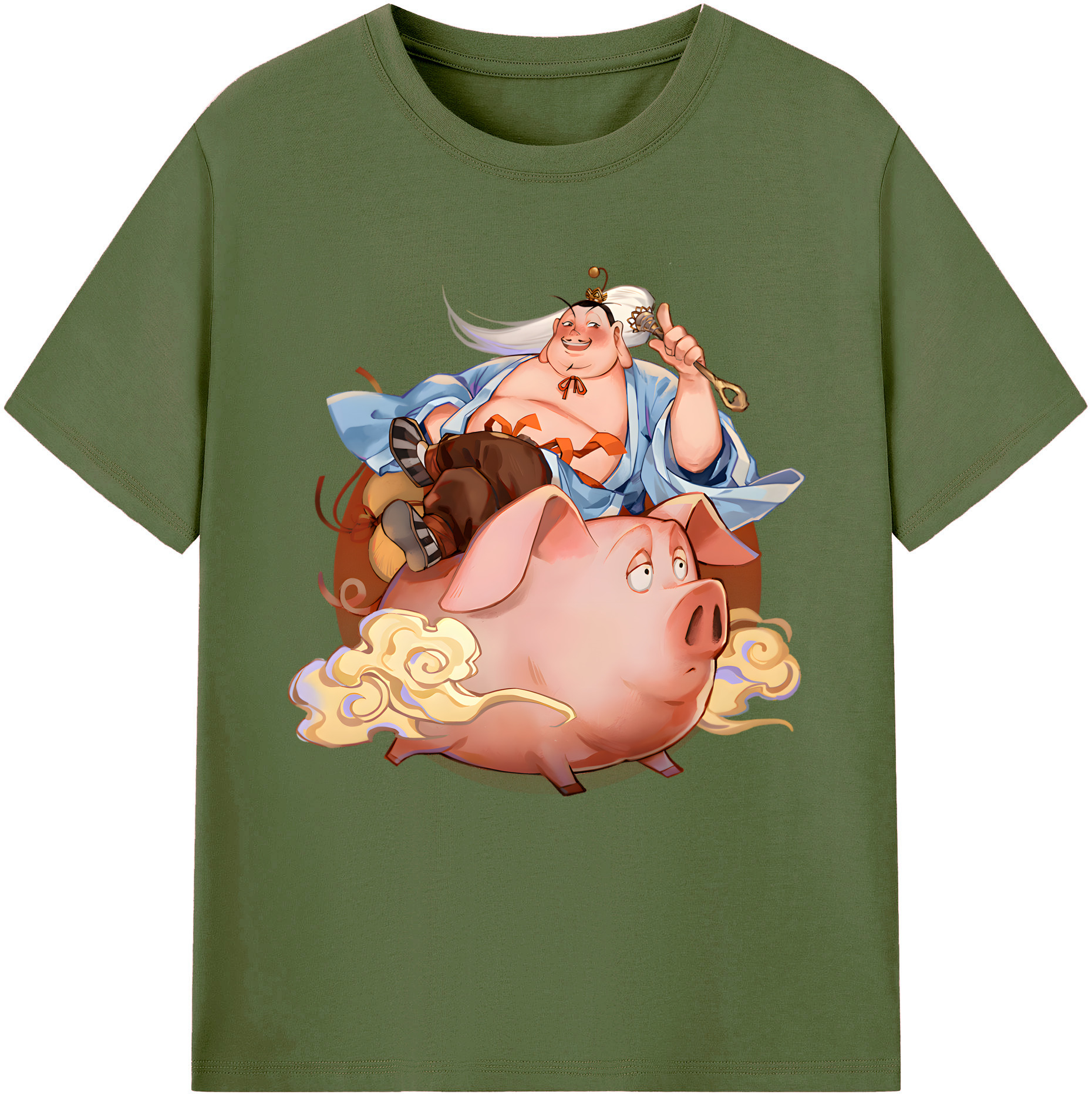（画像用） Ne Zha 2 ナタ 魔童の大暴れ 綿100％半袖Tシャツ（フロントプリント）